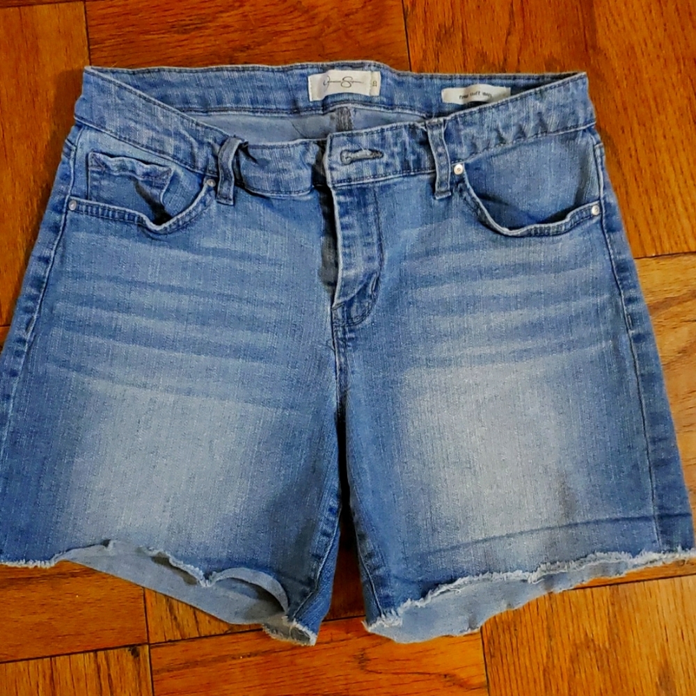 Jessica Simpson jean shorts.  Size 10.  Mom friendly.